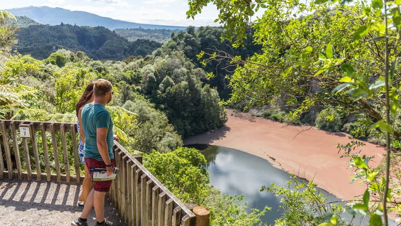 Explore the raw beauty of the world's youngest geothermal site on a self-guided, ecology-focused adventure among the craters of the spectacular Waimangu Volcanic Valley.